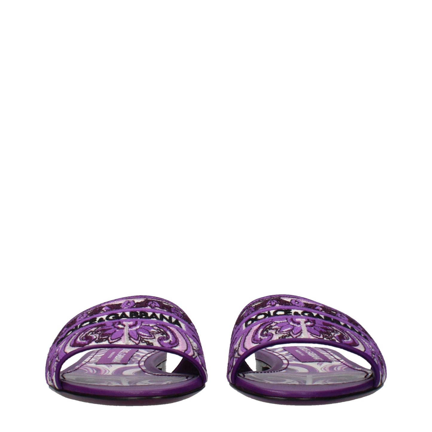 Dolce & Gabbana Purple Fabric Slippers Curated Luxury Accessories by Orvyn