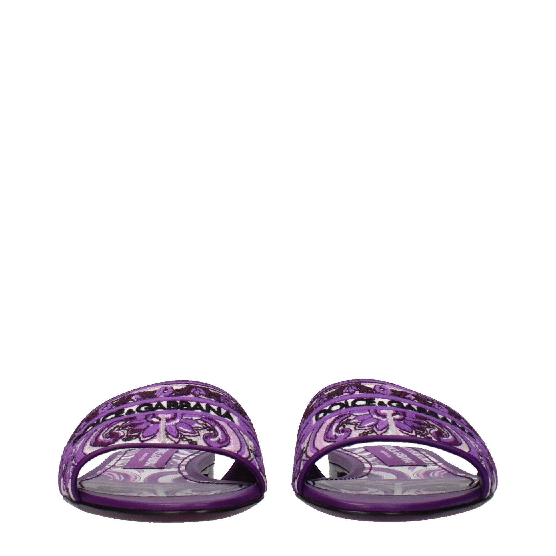Dolce & Gabbana Purple Fabric Slippers Curated Luxury Accessories by Orvyn