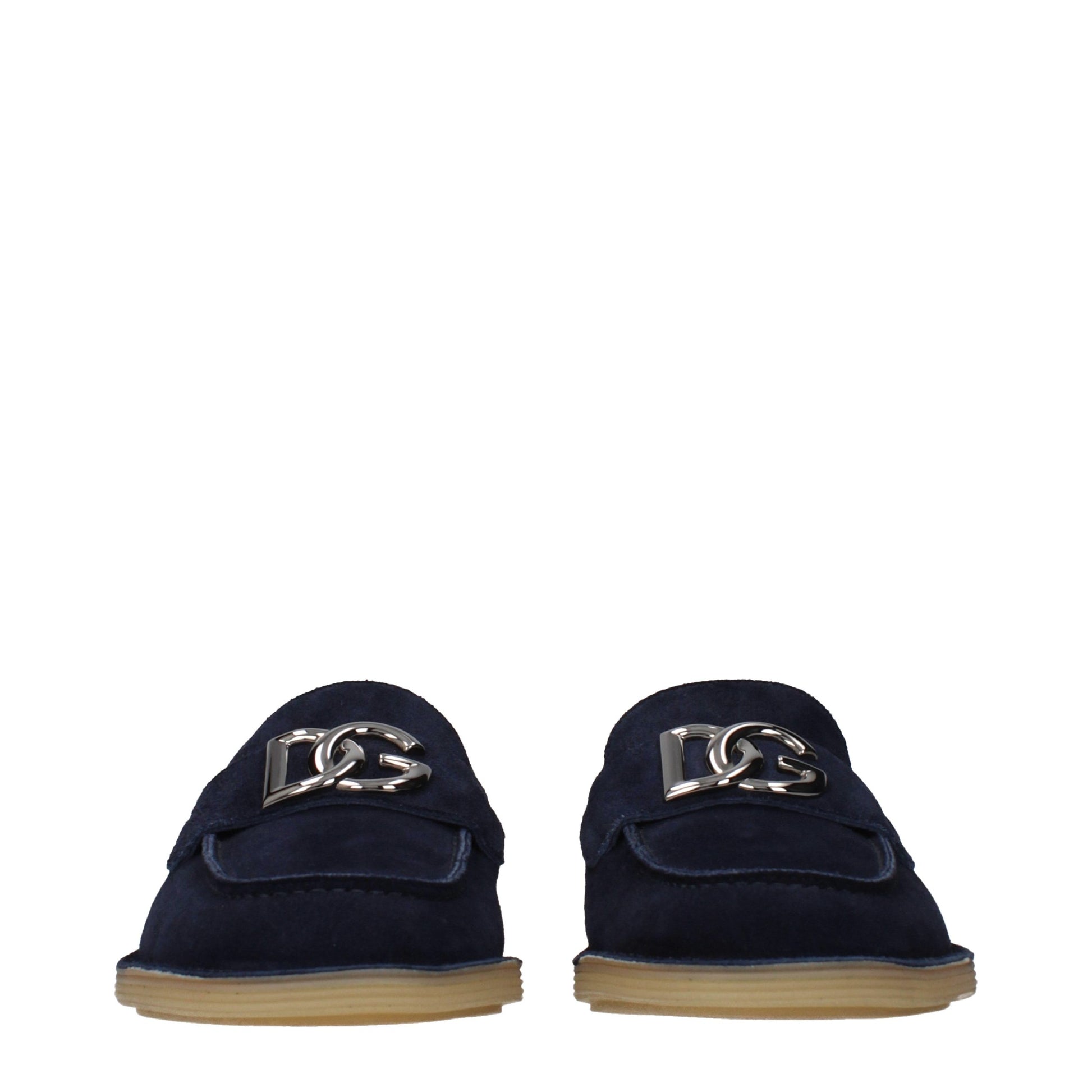 Dolce & Gabbana Blue Leather Slip-On Loafers Curated Luxury Accessories by Orvyn