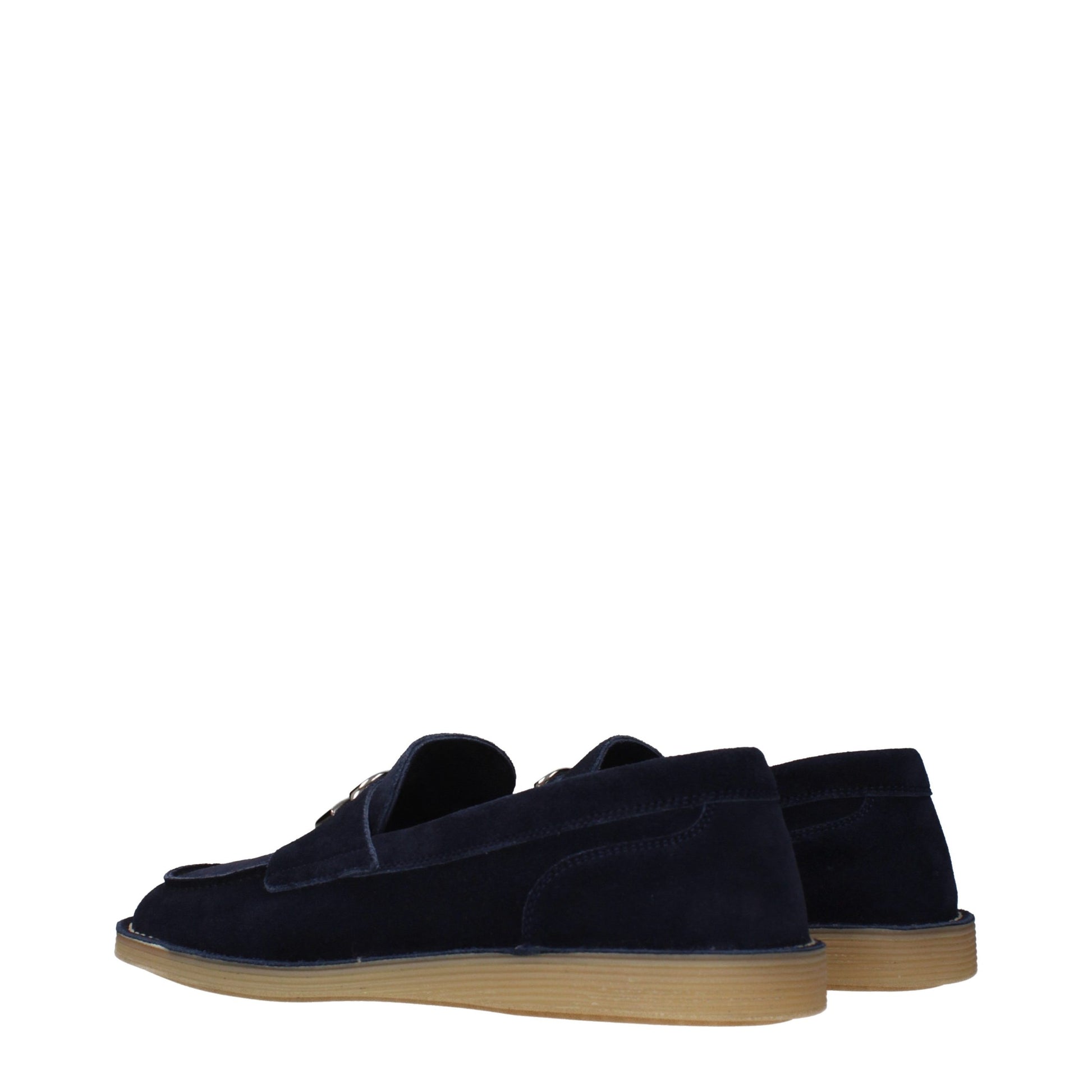 Dolce & Gabbana Blue Leather Slip-On Loafers Curated Luxury Accessories by Orvyn