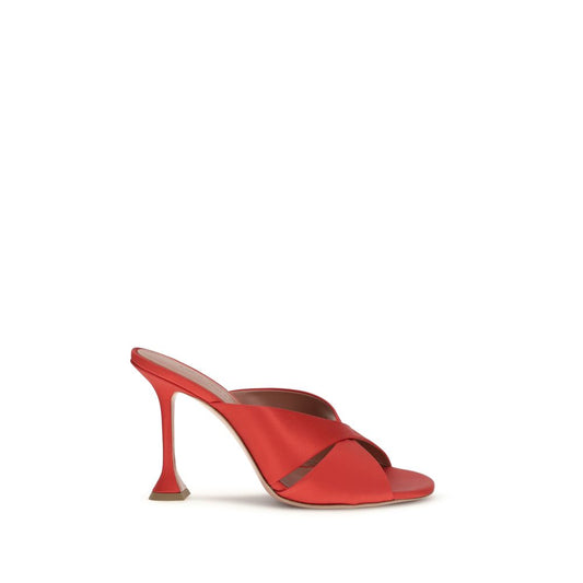 Amina Muaddi Multicolor Silk Stiletto Heel Sandals Curated Luxury Accessories by Orvyn