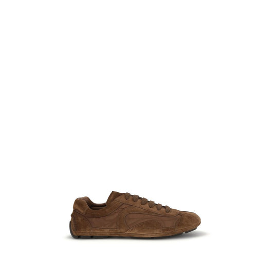 Prada Brown Calf Leather Bos Taurus Low Top Sneakers Curated Luxury Accessories by Orvyn