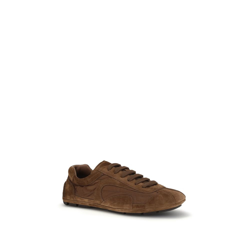 Prada Brown Calf Leather Bos Taurus Low Top Sneakers Curated Luxury Accessories by Orvyn