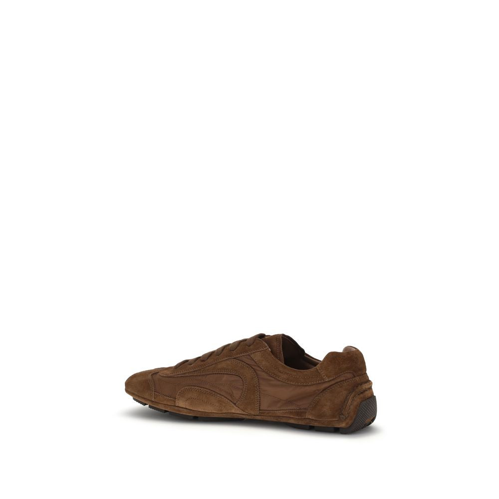 Prada Brown Calf Leather Bos Taurus Low Top Sneakers Curated Luxury Accessories by Orvyn