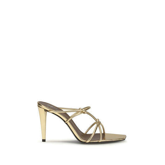 Giuseppe Zanotti Gold Calf Leather Bos Taurus Stiletto Heel Sandals Curated Luxury Accessories by Orvyn