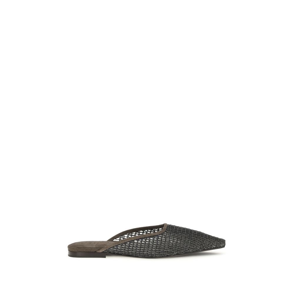 Brunello Cucinelli Brown Calf Leather Bos Taurus Ballet Flats Curated Luxury Accessories by Orvyn