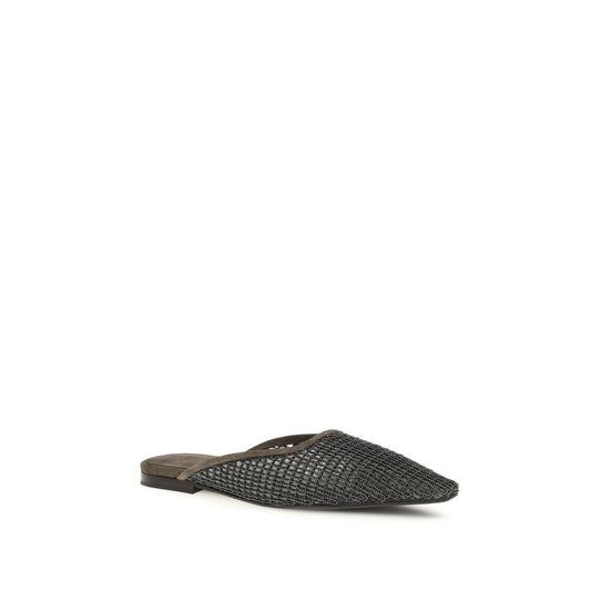 Brunello Cucinelli Brown Calf Leather Bos Taurus Ballet Flats Curated Luxury Accessories by Orvyn