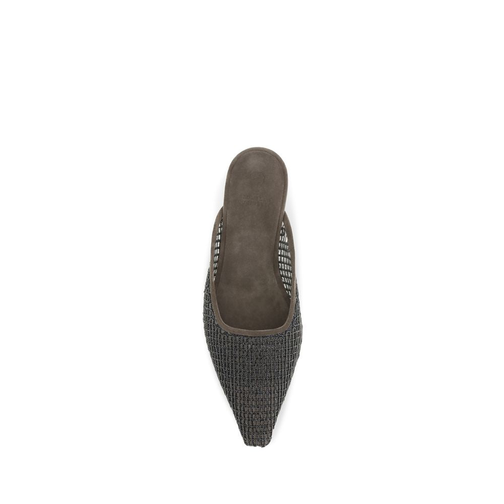 Brunello Cucinelli Brown Calf Leather Bos Taurus Ballet Flats Curated Luxury Accessories by Orvyn