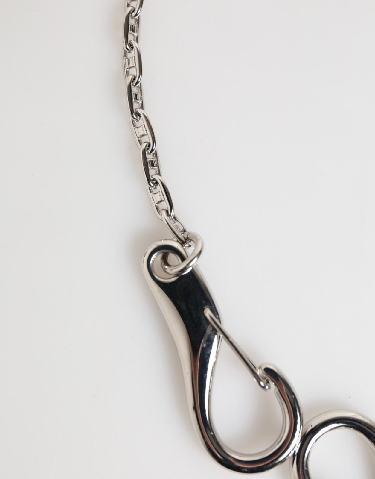 Dolce & Gabbana Silver Tone DG Logo Keychain Key Holder Bag Charm Keyring Curated Luxury Accessories by Orvyn