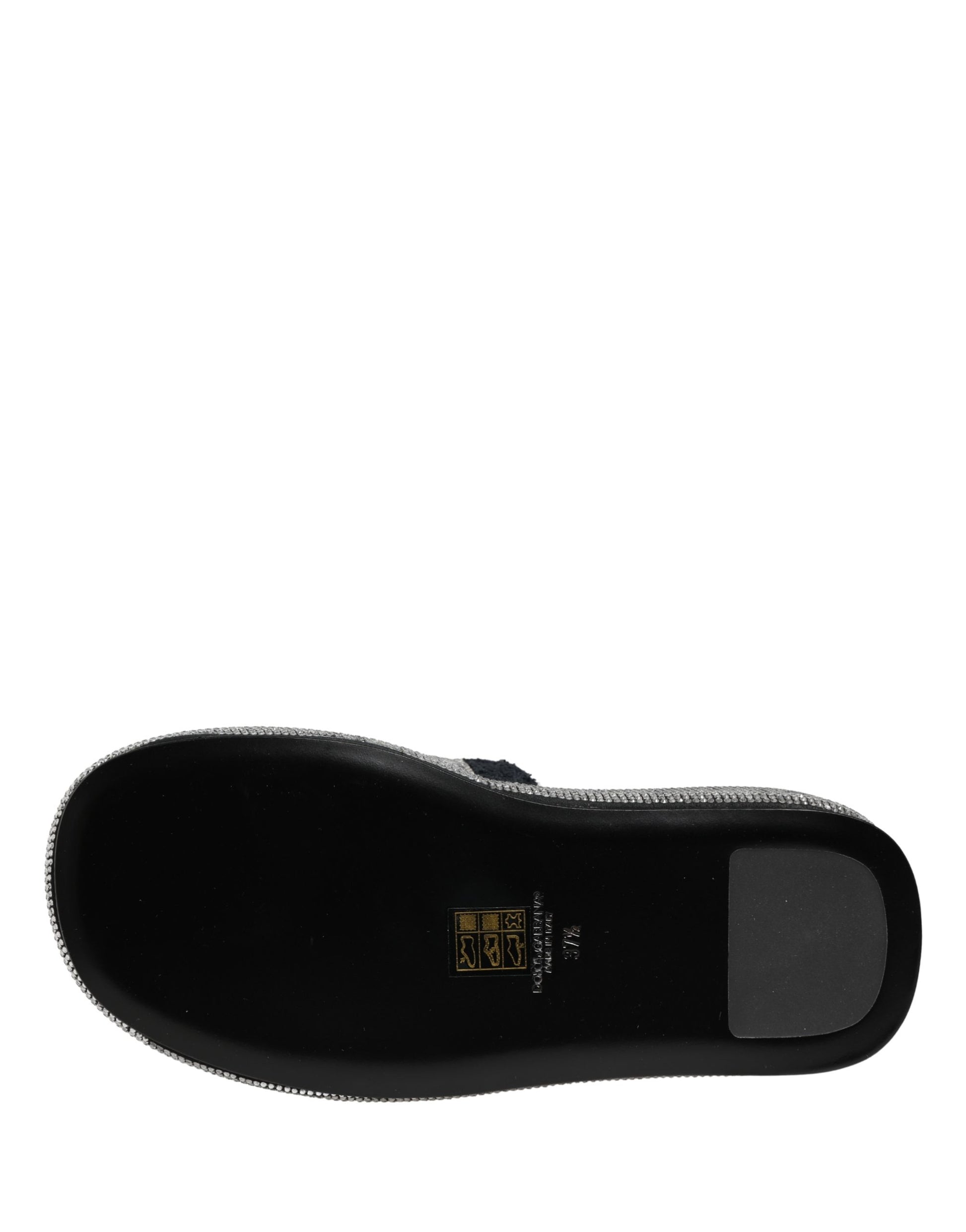 Dolce & Gabbana Black Crystal Embellished Platform Slides Shoes Curated Luxury Accessories by Orvyn