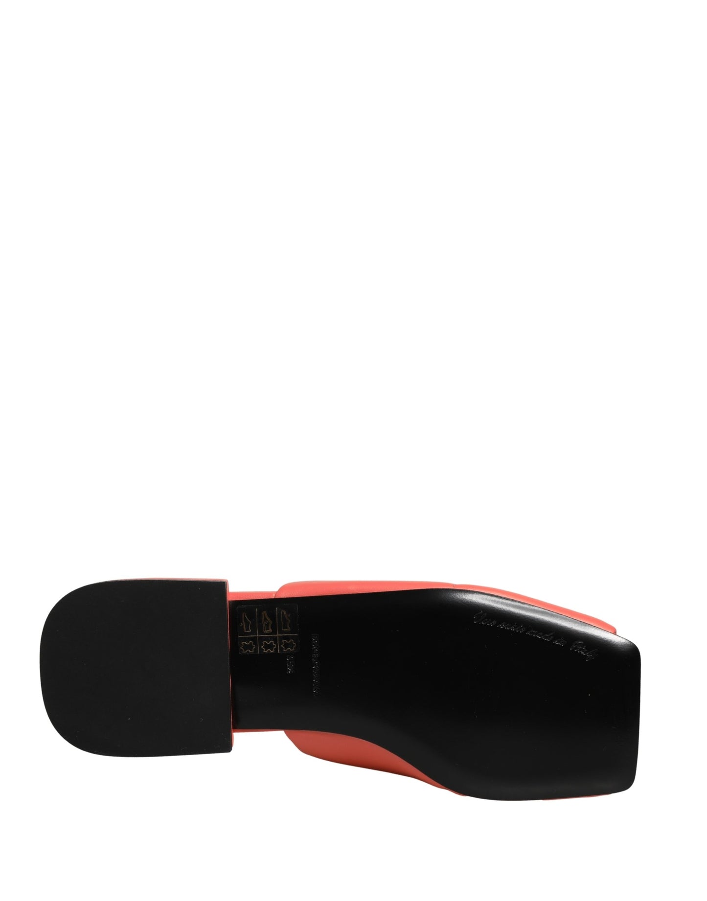 Dolce & Gabbana Orange DG Logo Leather Flats Sandals Shoes Curated Luxury Accessories by Orvyn