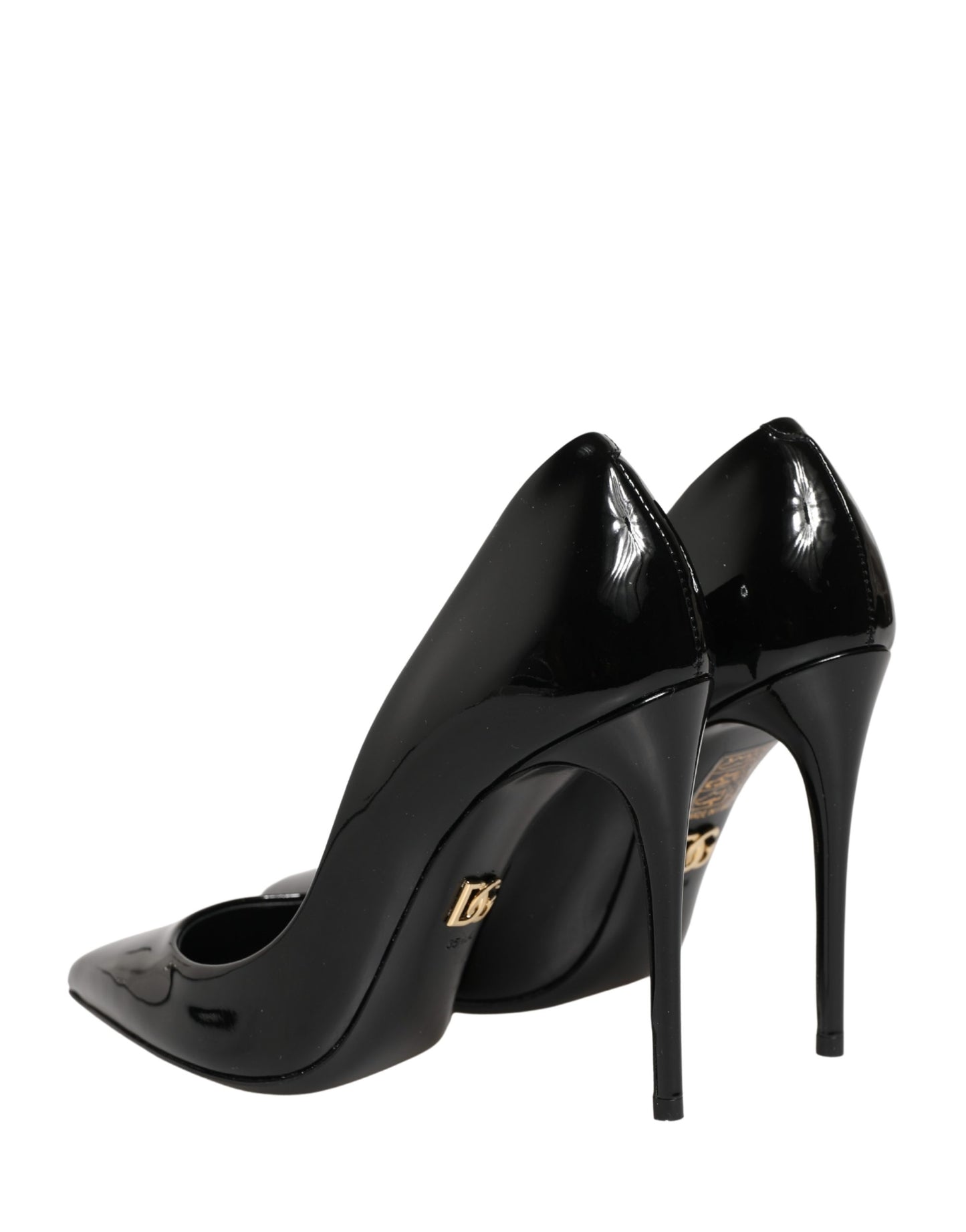 Dolce & Gabbana Black Calf Leather Stiletto Heels Pumps Shoes Curated Luxury Accessories by Orvyn