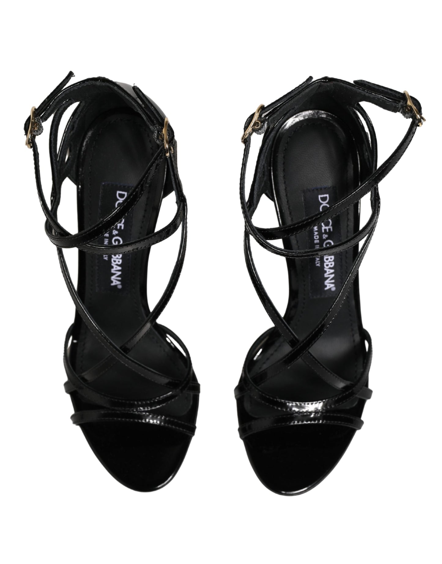 Dolce & Gabbana Black Leather Stiletto Heel Sandals Shoes Curated Luxury Accessories by Orvyn
