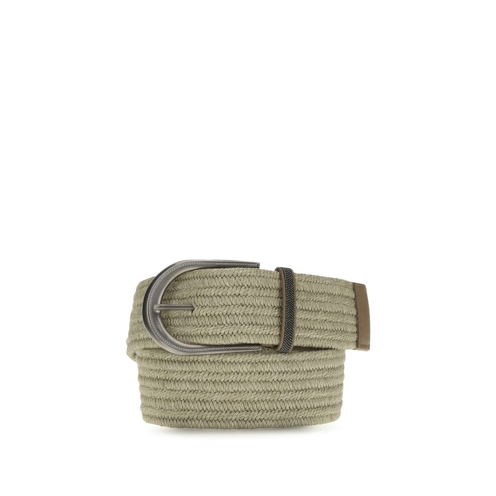 Brunello Cucinelli Beige Linen Regular Belt Curated Luxury Accessories by Orvyn