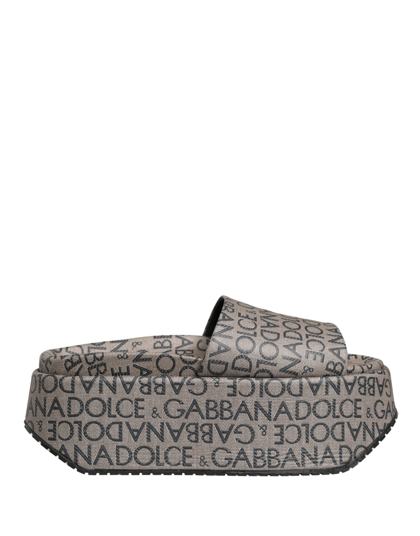 Dolce & Gabbana Gray Leather Monogram Logo Sandals Shoes Curated Luxury Accessories by Orvyn