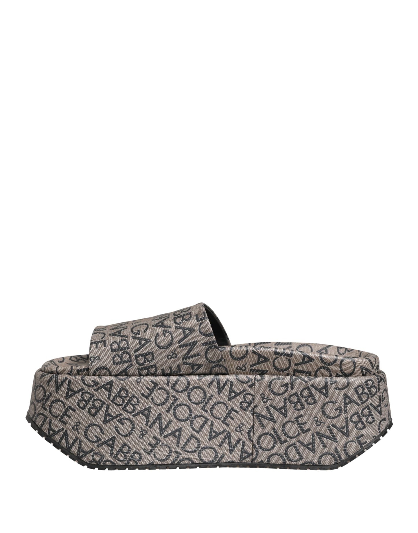 Dolce & Gabbana Gray Leather Monogram Logo Sandals Shoes Curated Luxury Accessories by Orvyn