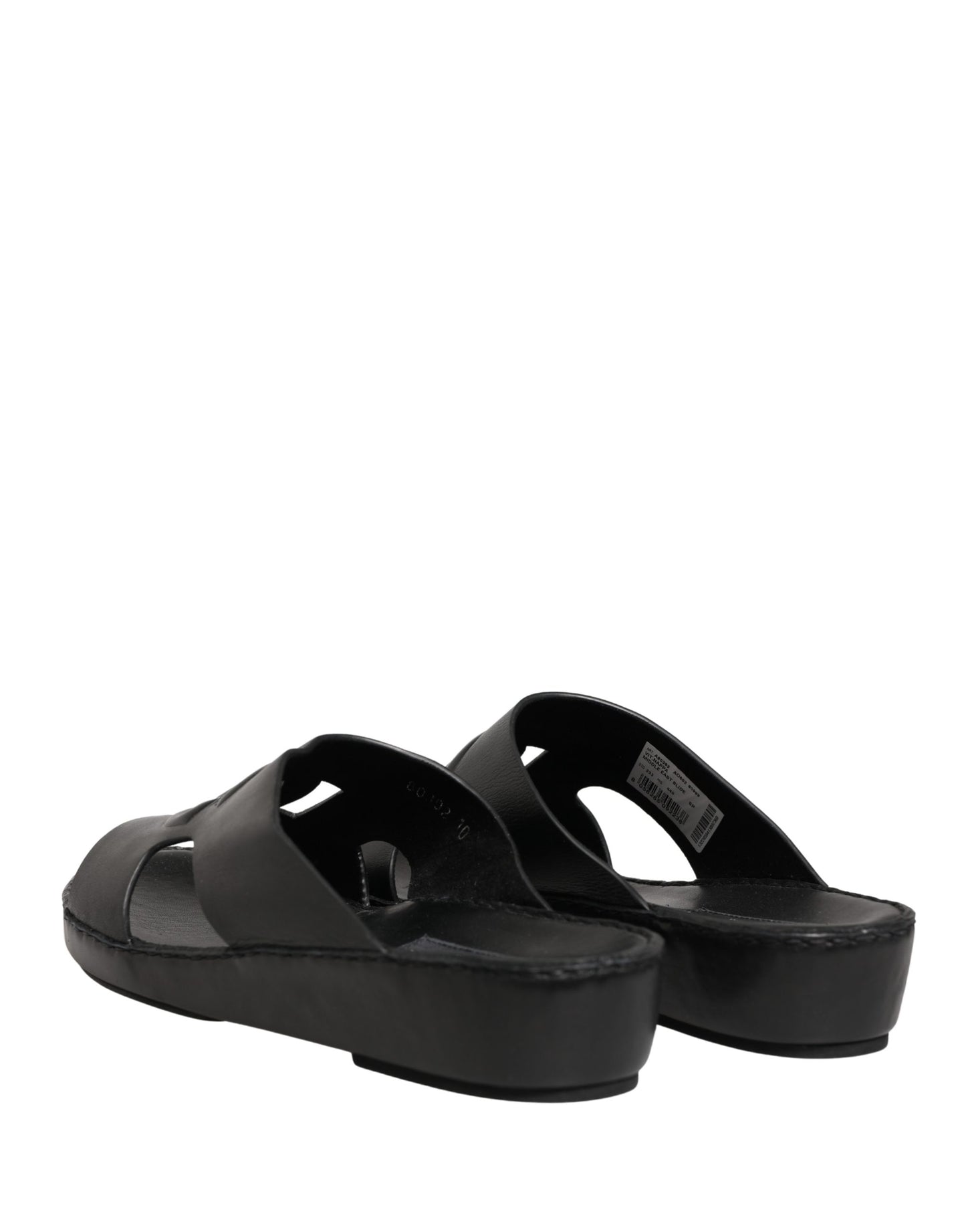 Dolce & Gabbana Black Leather Cutout DG Logo Sandals Shoes Curated Luxury Accessories by Orvyn