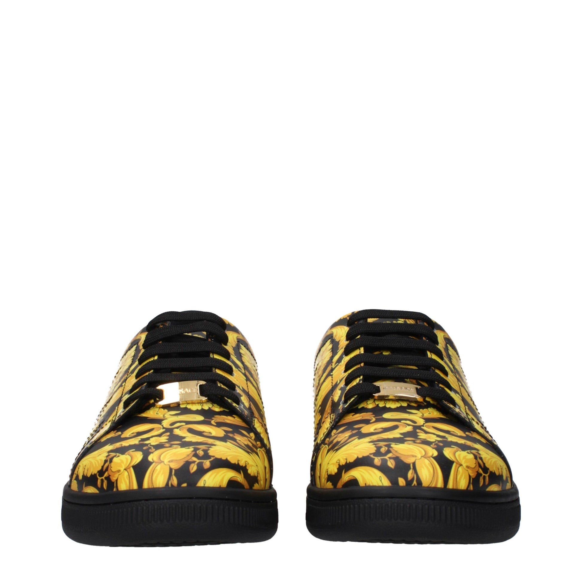 Versace Black Leather Chunky Sneakers Curated Luxury Accessories by Orvyn