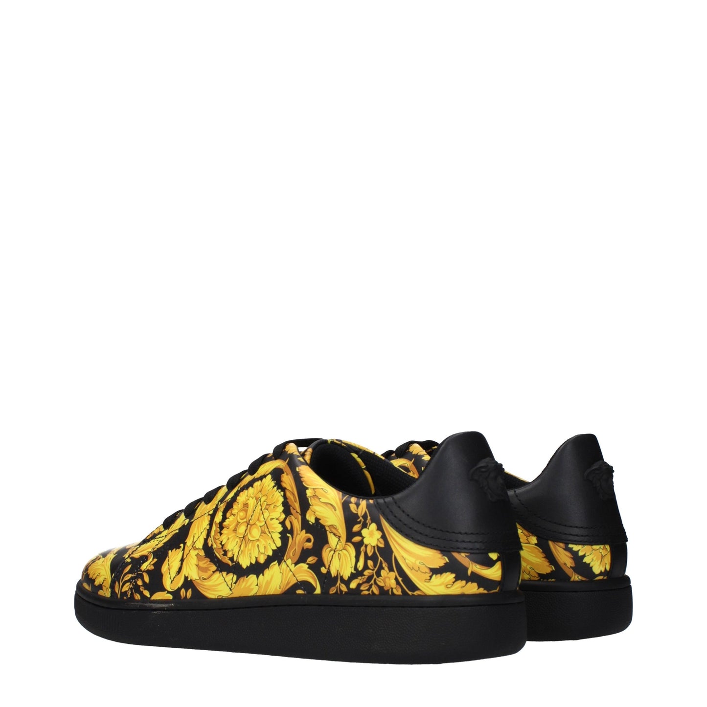 Versace Black Leather Chunky Sneakers Curated Luxury Accessories by Orvyn