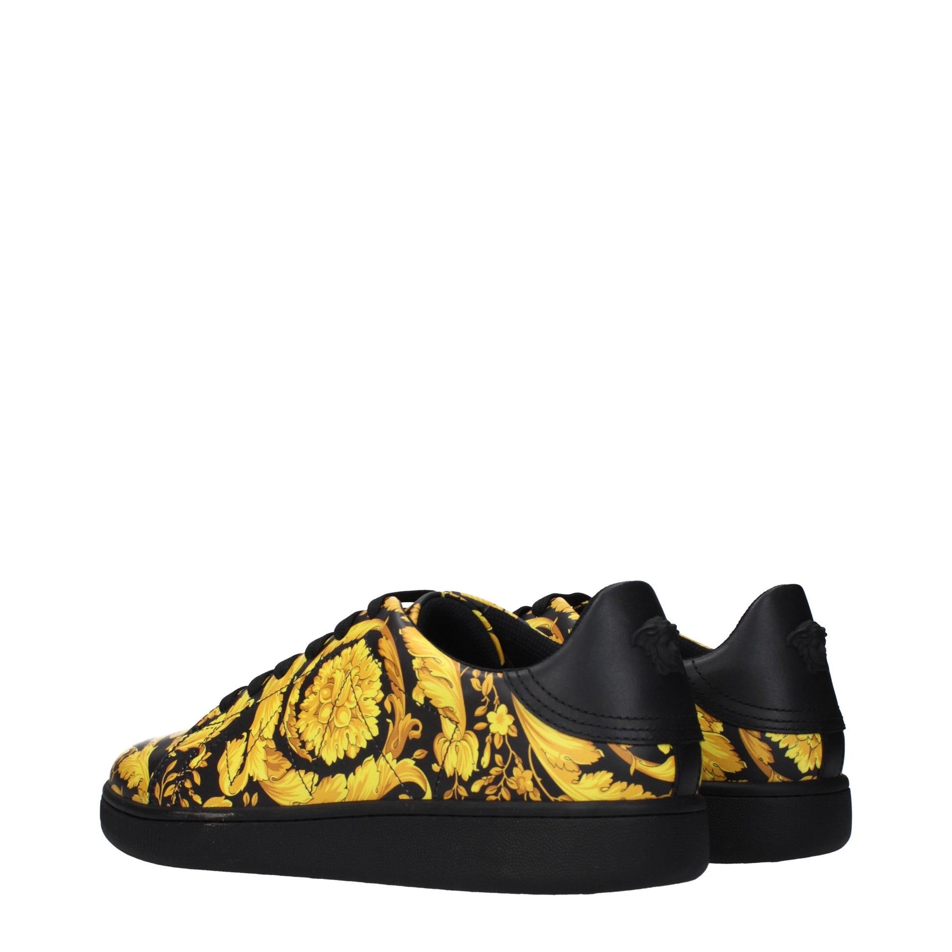 Versace Black Leather Chunky Sneakers Curated Luxury Accessories by Orvyn