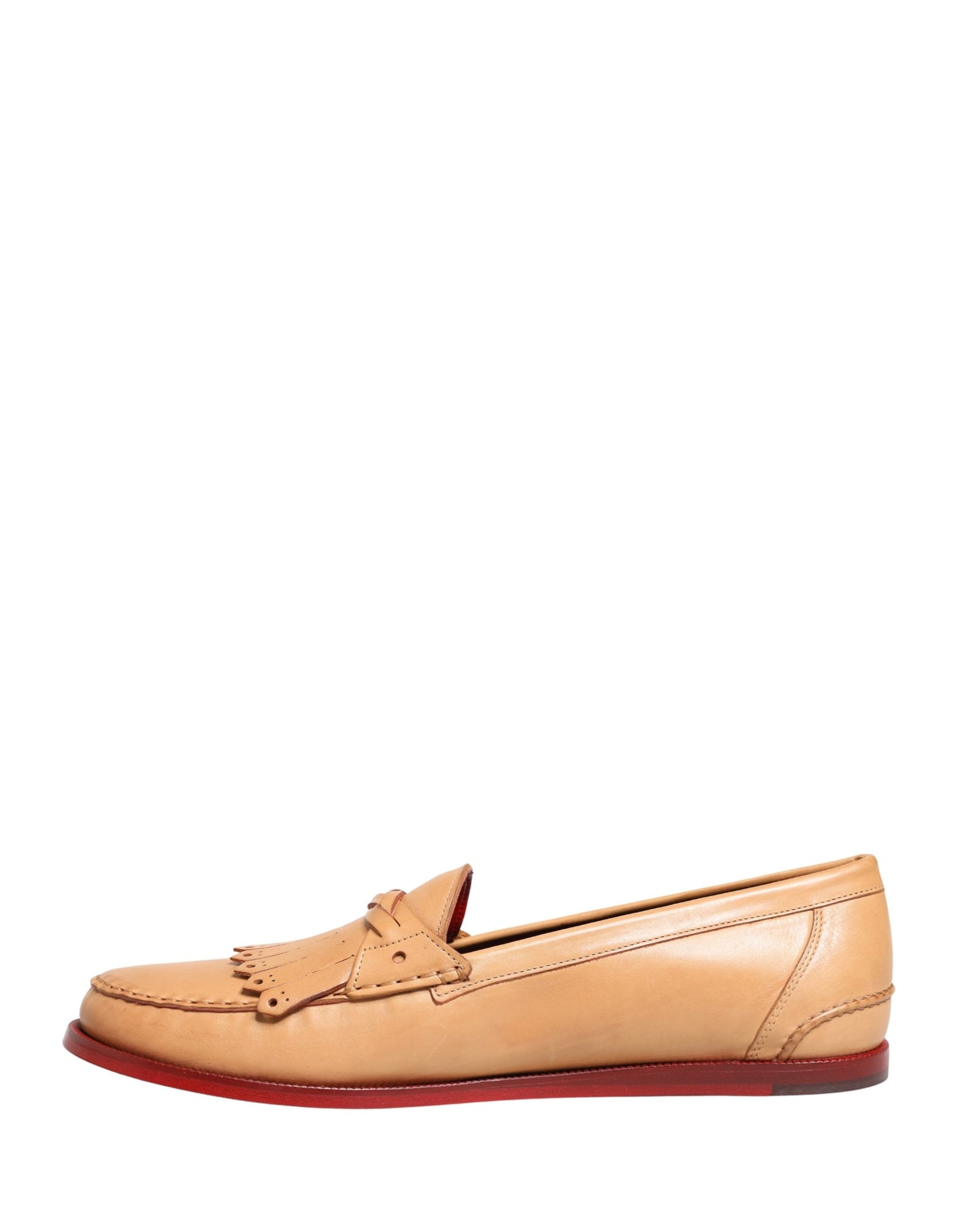 Dolce & Gabbana Beige Tassel Leather Men Slip On Loafers Shoes Curated Luxury Accessories by Orvyn
