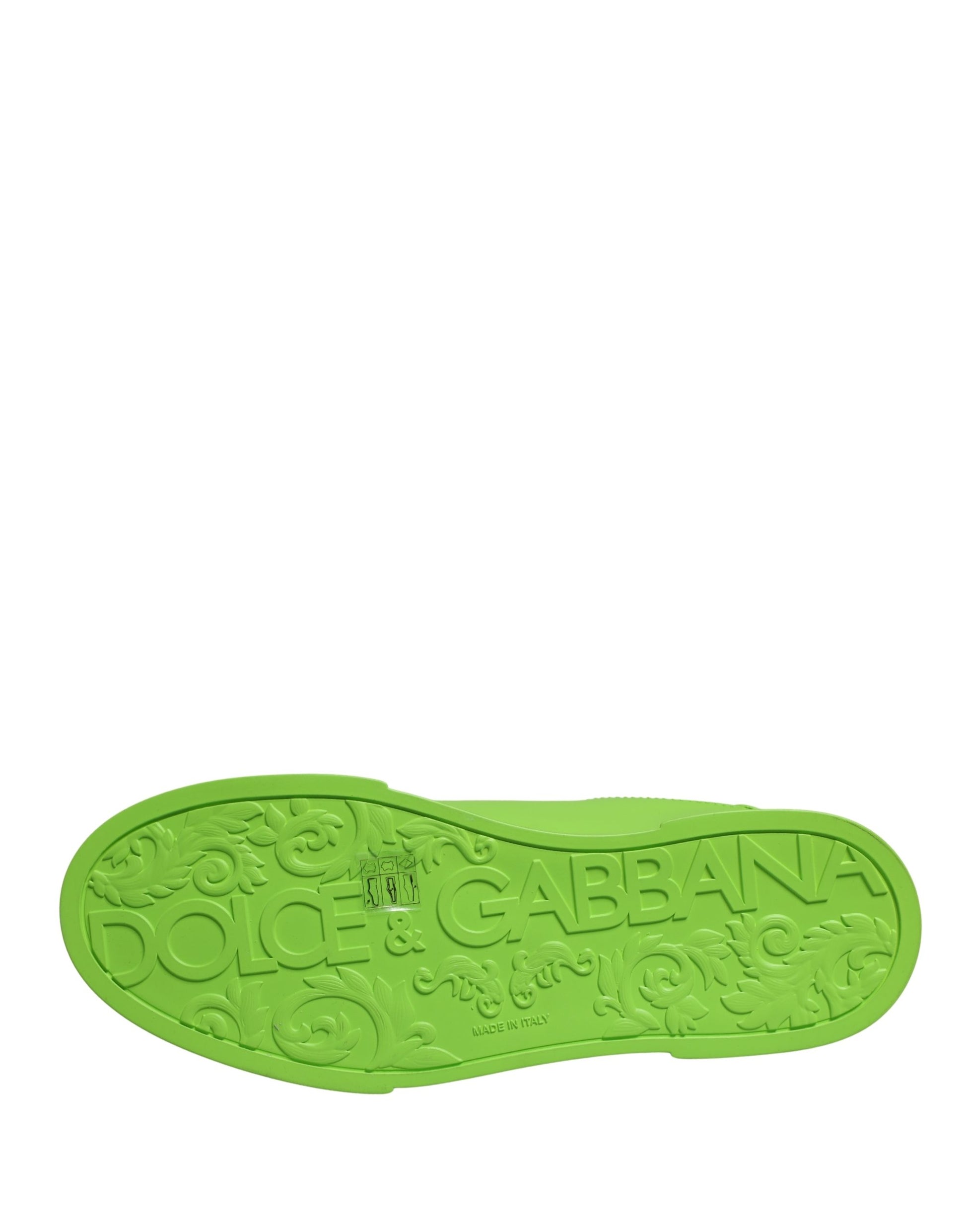 Dolce & Gabbana Green Leather Portofino Low Top Sneakers Shoes Curated Luxury Accessories by Orvyn