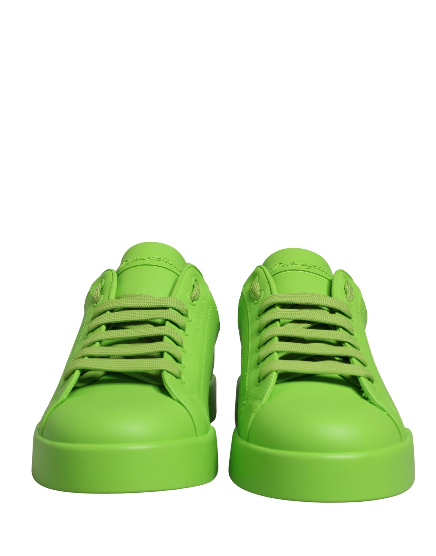 Dolce & Gabbana Green Leather Portofino Low Top Sneakers Shoes Curated Luxury Accessories by Orvyn