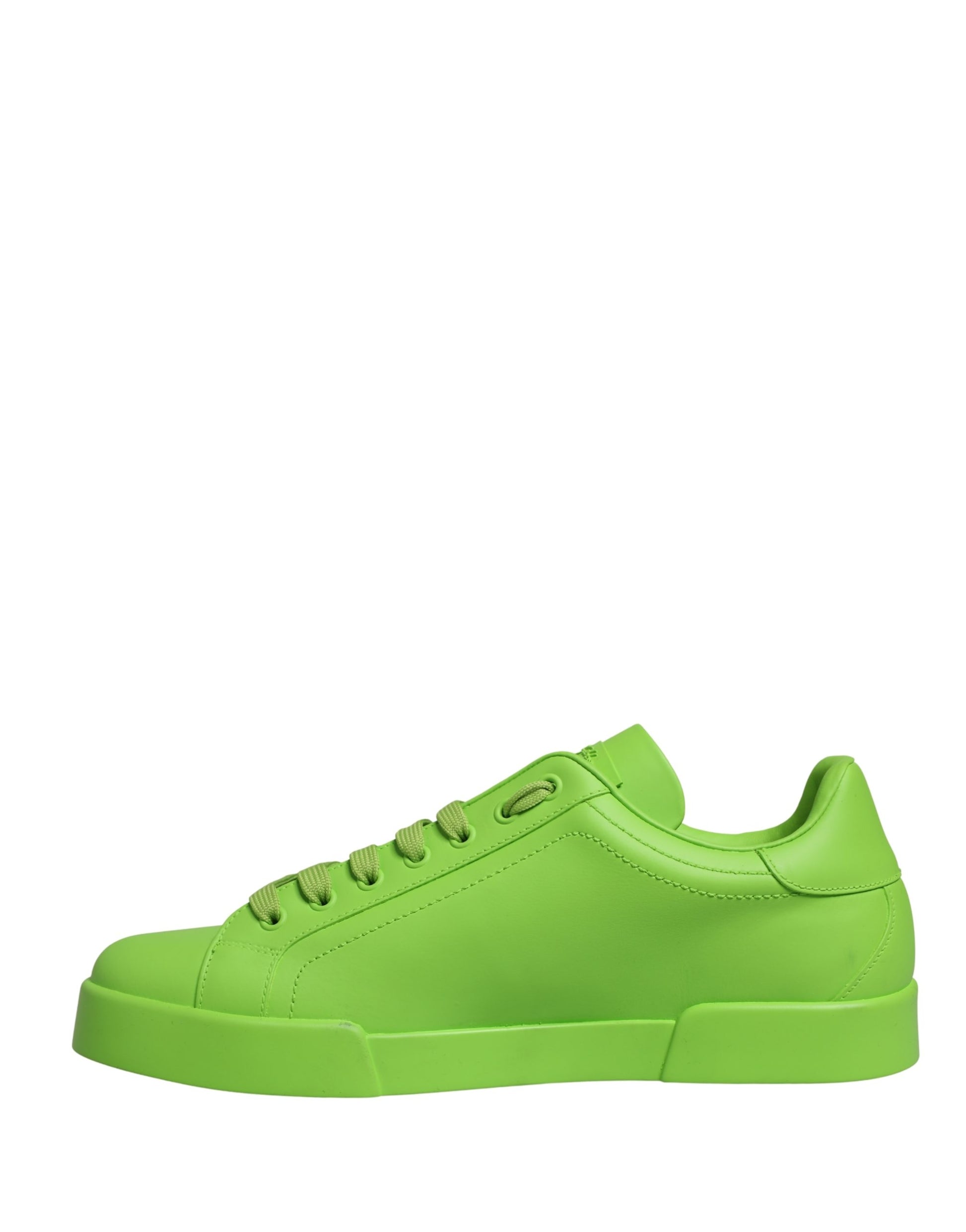 Dolce & Gabbana Green Leather Portofino Low Top Sneakers Shoes Curated Luxury Accessories by Orvyn