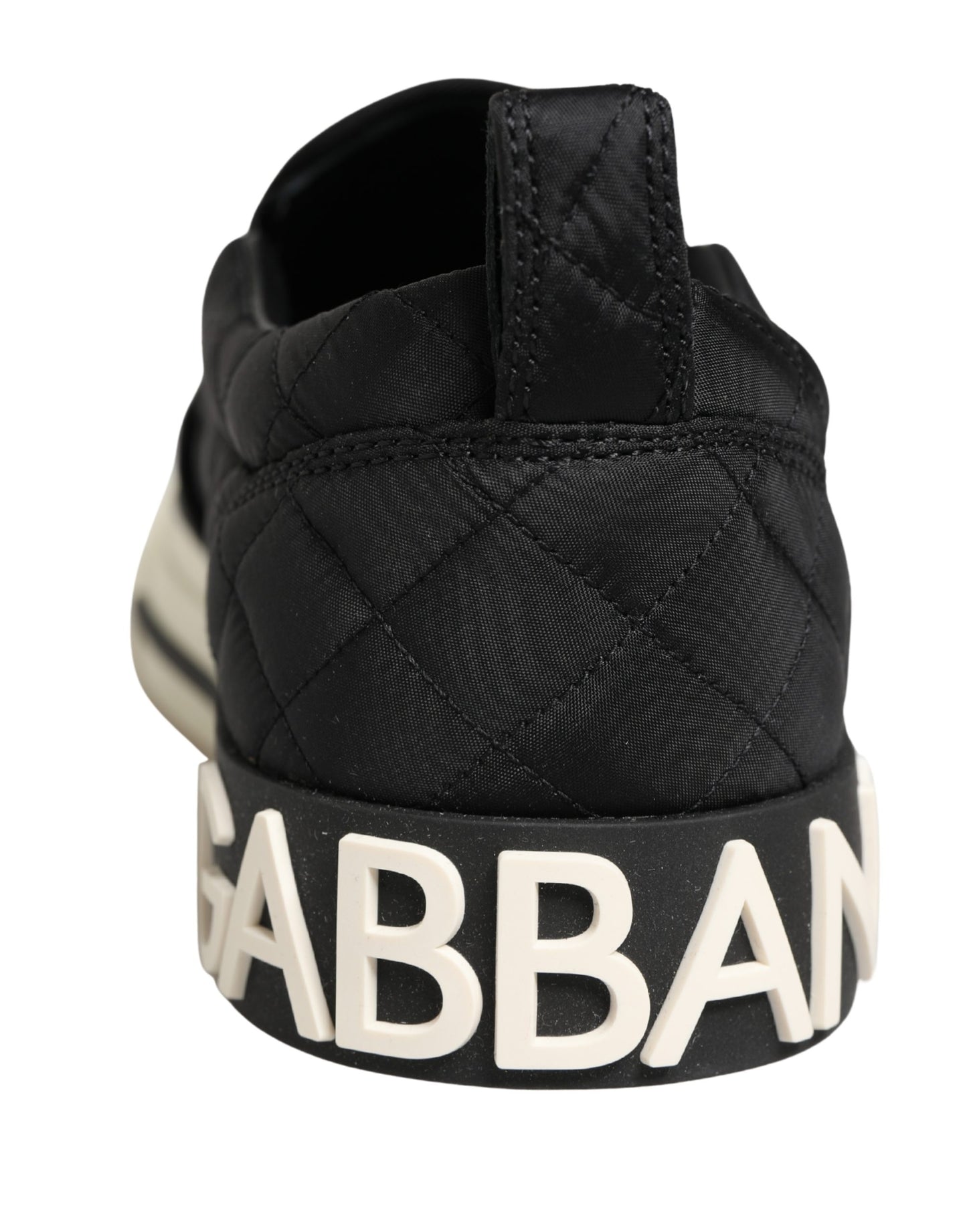 Dolce & Gabbana Black Quilted Slip On Low Top Sneakers Shoes Curated Luxury Accessories by Orvyn
