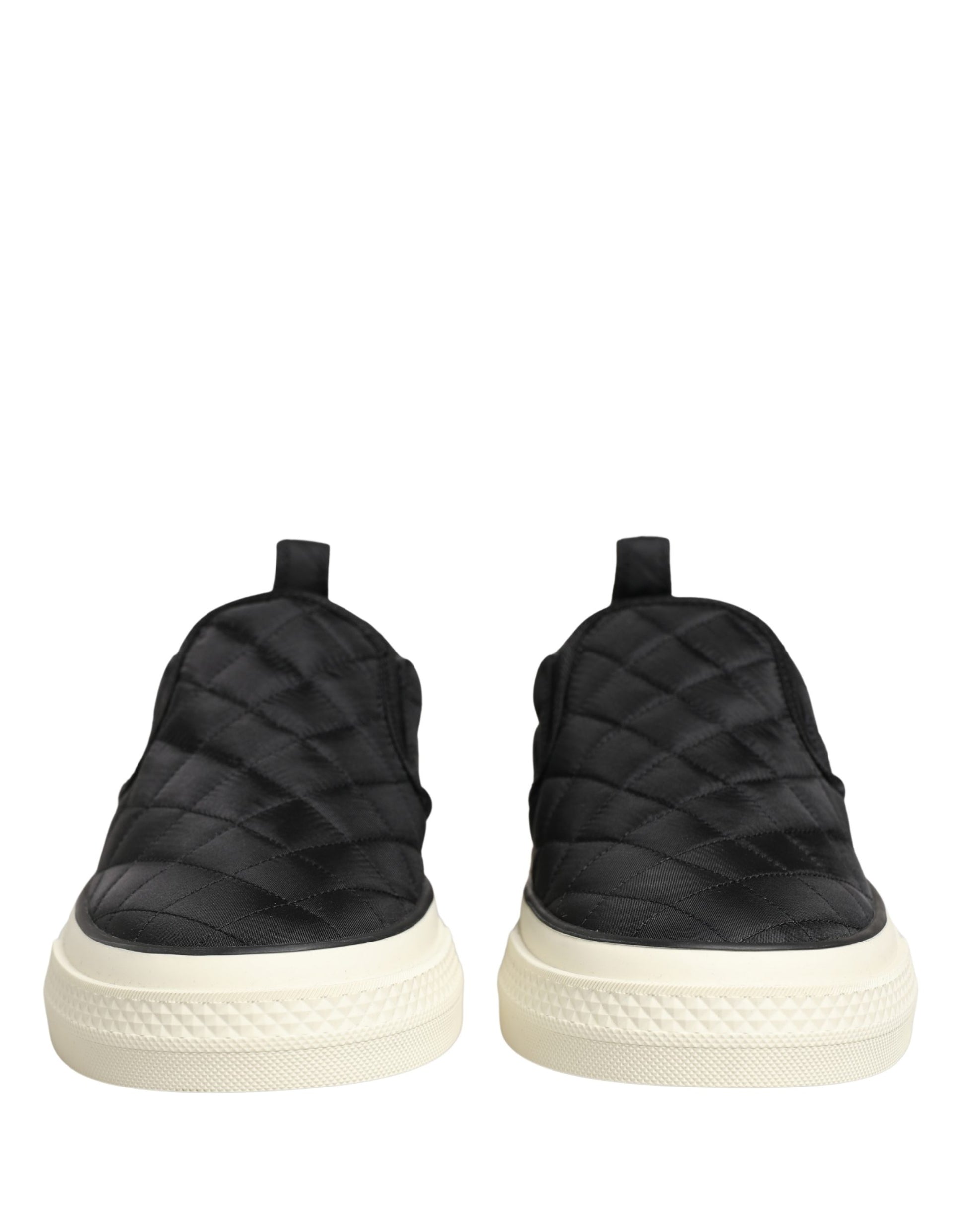 Dolce & Gabbana Black Quilted Slip On Low Top Sneakers Shoes Curated Luxury Accessories by Orvyn