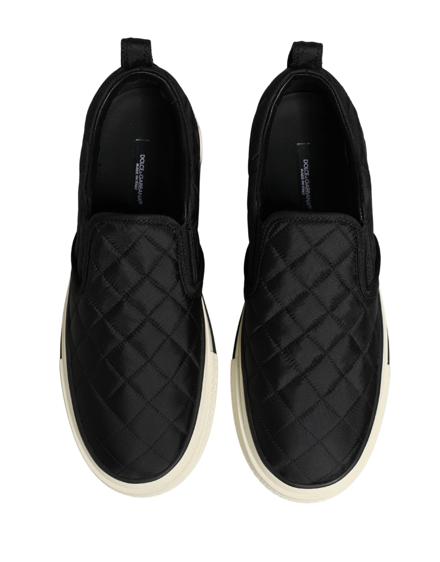 Dolce & Gabbana Black Quilted Slip On Low Top Sneakers Shoes Curated Luxury Accessories by Orvyn