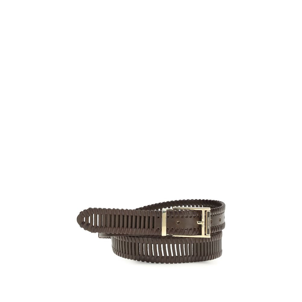 Ferragamo Brown Calf Leather Bos Taurus Regular Belt Curated Luxury Accessories by Orvyn