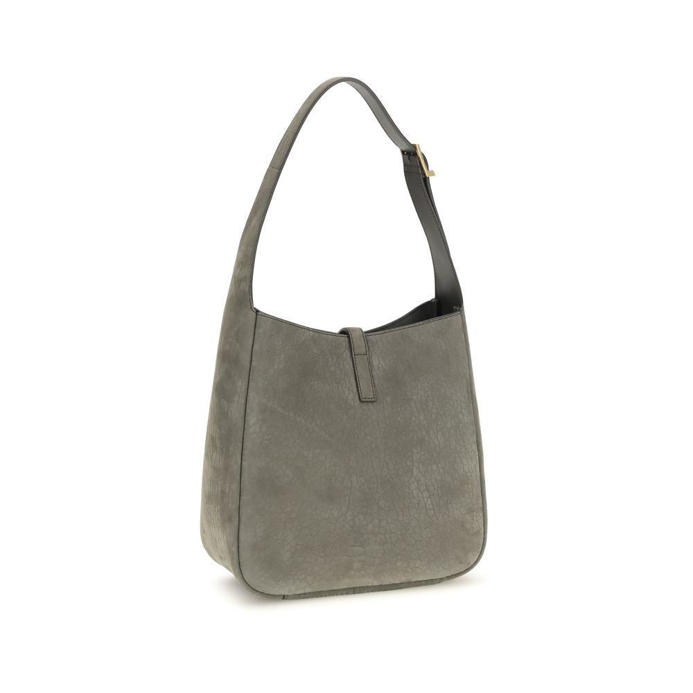 Saint Laurent Gray 5 À 7 Supple Small Bag In Grained Nubuck Small Shoulder Bag Curated Luxury Accessories by Orvyn