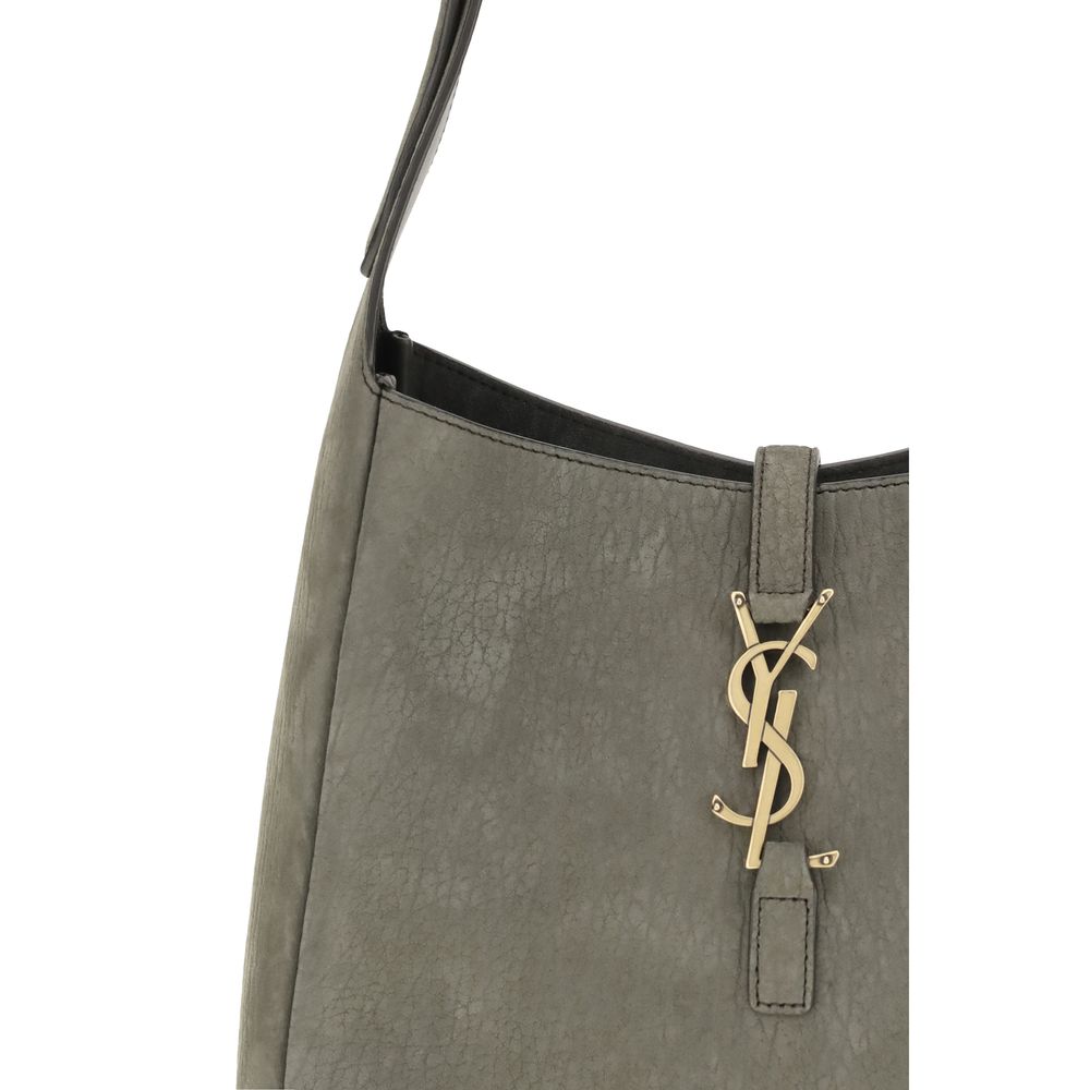 Saint Laurent Gray 5 À 7 Supple Small Bag In Grained Nubuck Small Shoulder Bag Curated Luxury Accessories by Orvyn