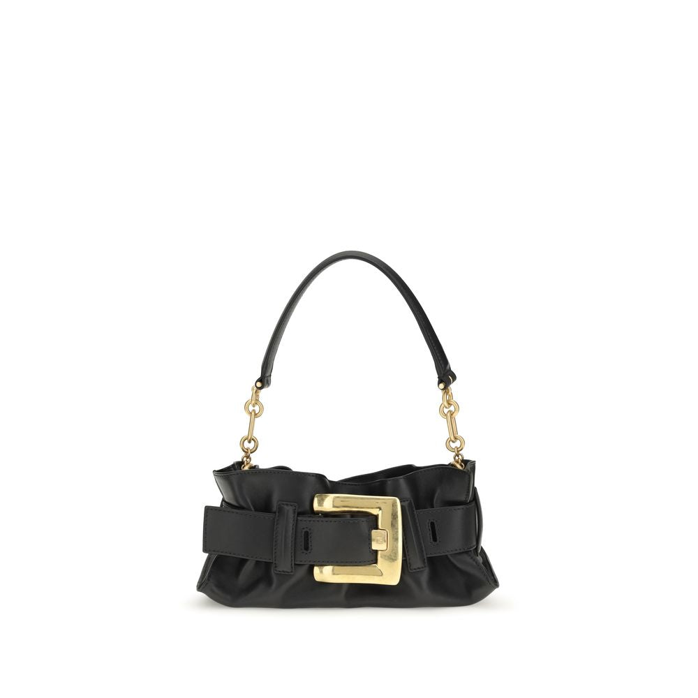 Balmain Black Leather Shoulder Bag Bags schwarz