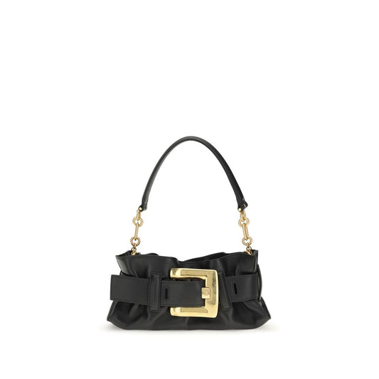 Balmain Black Calf Leather Bos Taurus Shoulder Bag Curated Luxury Accessories by Orvyn