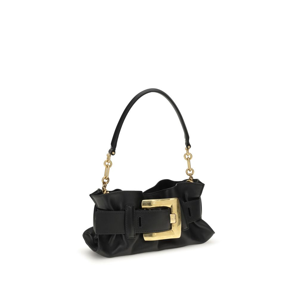 Balmain Black Leather Shoulder Bag Bags schwarz