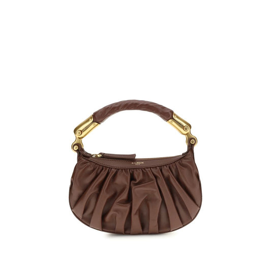 Balmain Brown Leather Shoulder Bag Bags braun