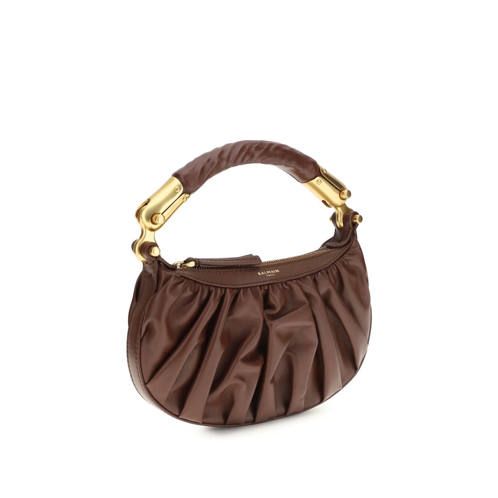 Balmain Brown Leather Shoulder Bag Bags braun