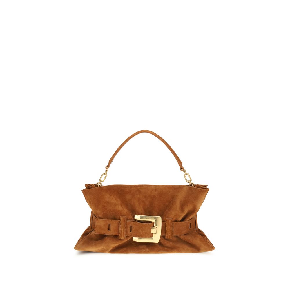 Balmain Brown Medium Anthem Bag In Suede Calfskin Handbag Bags braun