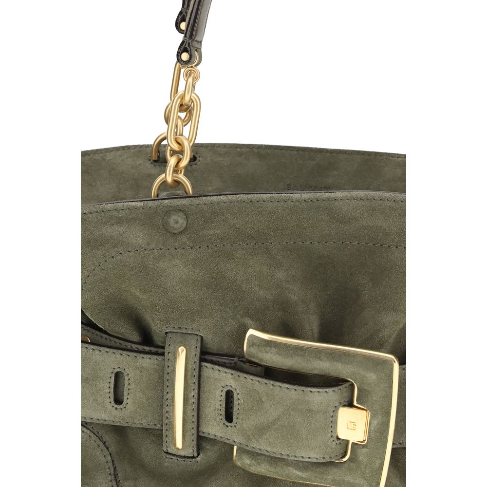 Balmain Bicolor Anthem Bag In Suede Leather Handbag Bags multicolor