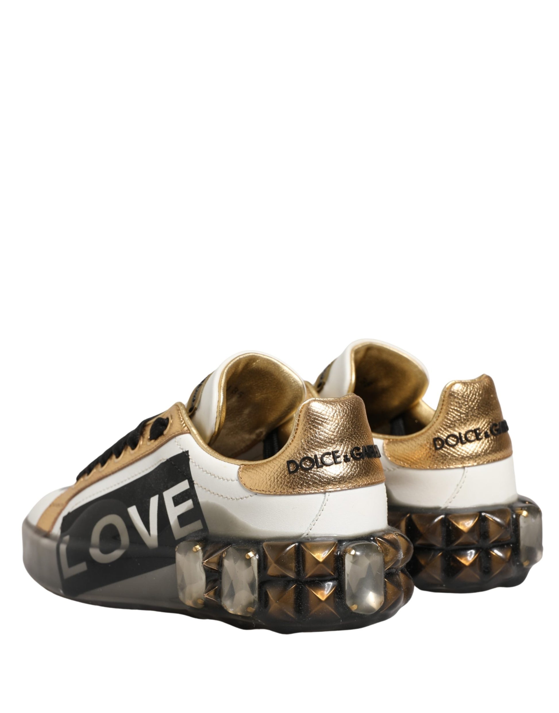 Dolce & Gabbana Multicolor Crystal StuddedLOVE Sneakers Shoes Curated Luxury Accessories by Orvyn