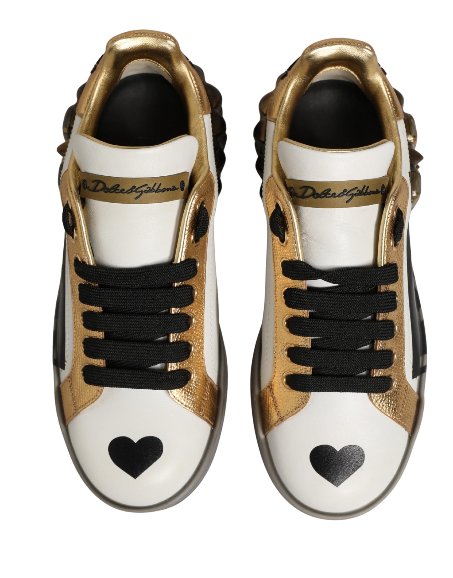 Dolce & Gabbana Multicolor Crystal StuddedLOVE Sneakers Shoes Curated Luxury Accessories by Orvyn
