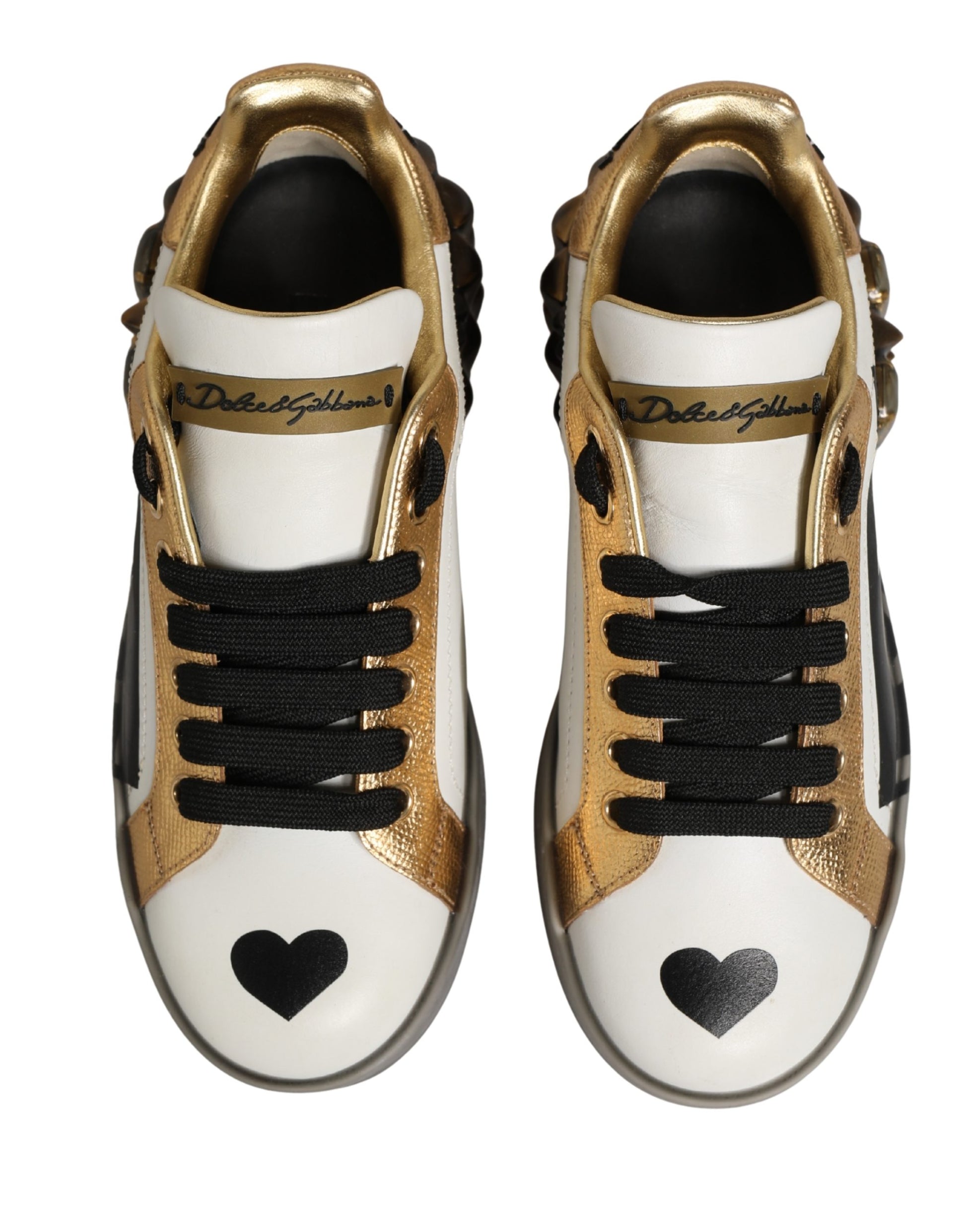 Dolce & Gabbana Multicolor Crystal StuddedLOVE Sneakers Shoes Curated Luxury Accessories by Orvyn