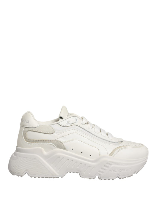 Dolce & Gabbana White Leather Daymaster Low Top Sneakers Shoes Curated Luxury Accessories by Orvyn