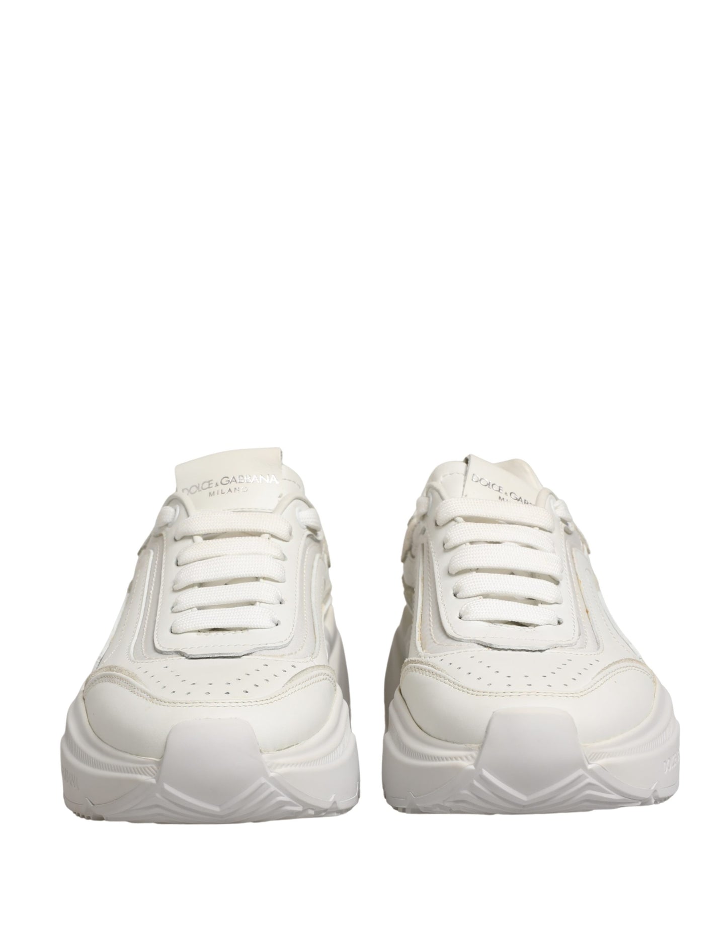 Dolce & Gabbana White Leather Daymaster Low Top Sneakers Shoes Curated Luxury Accessories by Orvyn