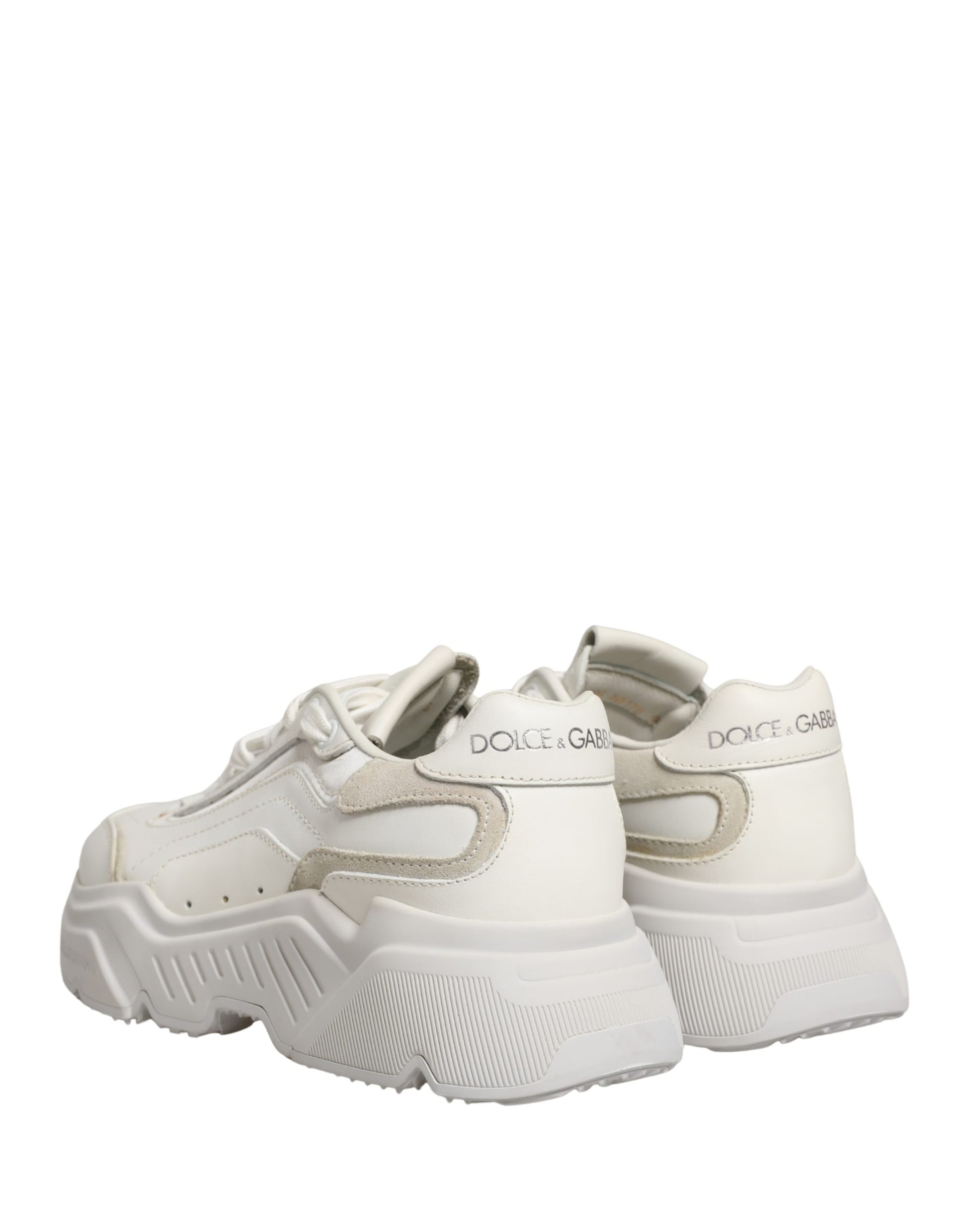 Dolce & Gabbana White Leather Daymaster Low Top Sneakers Shoes Curated Luxury Accessories by Orvyn