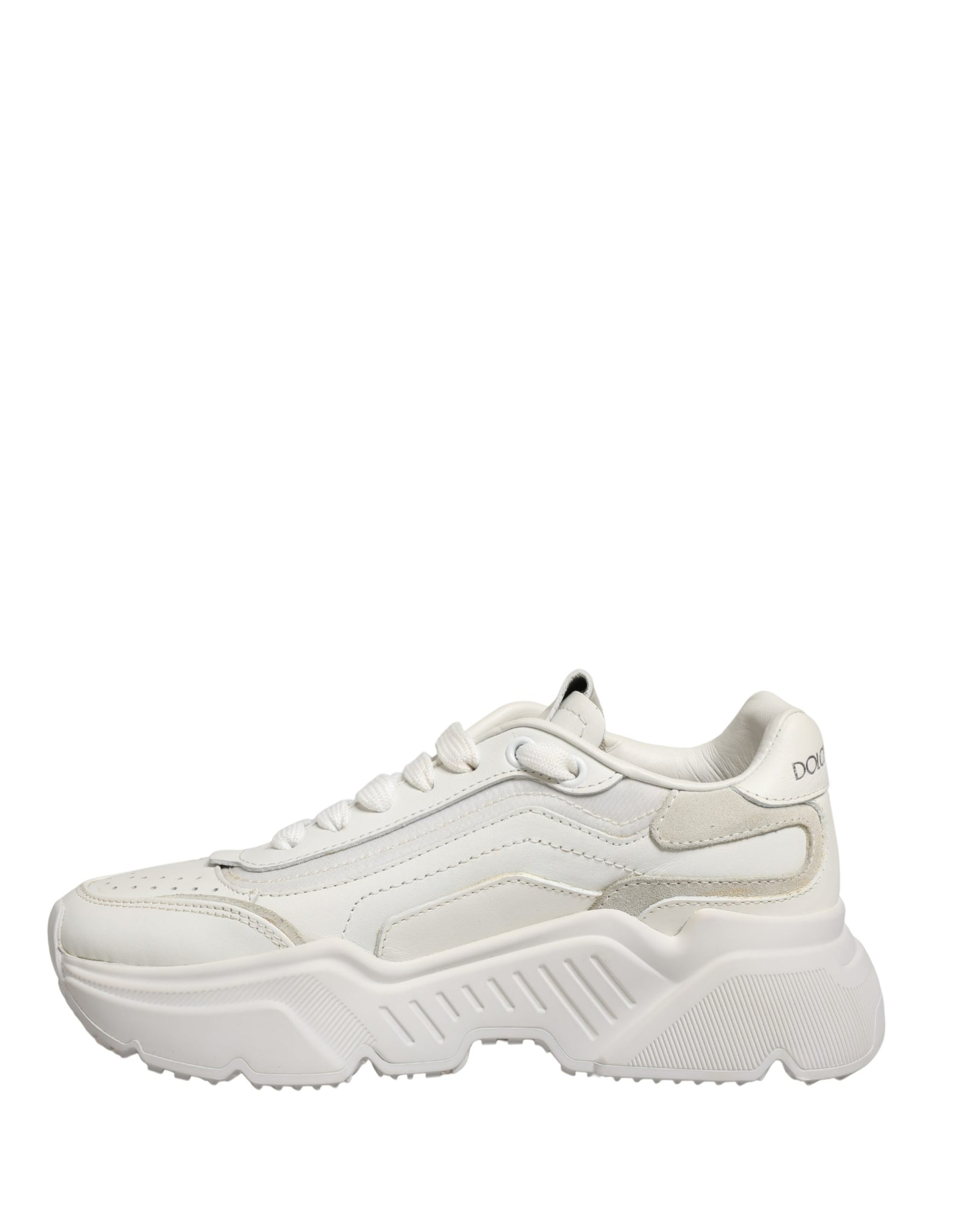 Dolce & Gabbana White Leather Daymaster Low Top Sneakers Shoes Curated Luxury Accessories by Orvyn