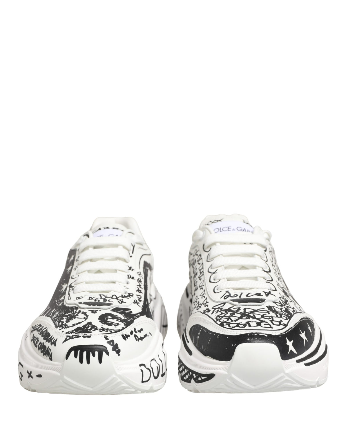 Dolce & Gabbana White Daymaster Graffiti Low Top Sneakers Shoes weiss