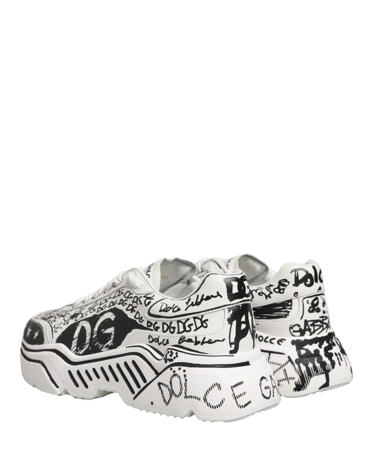 Dolce & Gabbana White Daymaster Graffiti Low Top Sneakers Shoes weiss
